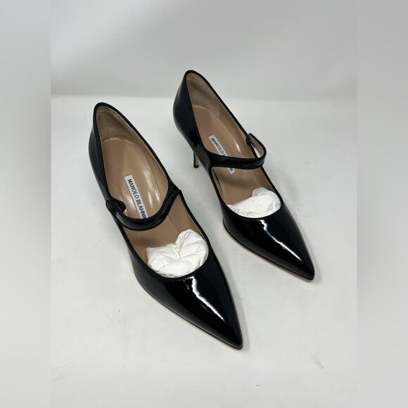 NIB Manolo Blahnik Campari Mary Jane Stiletto Heel Patent Leather Black size 41 - Picture 4 of 9